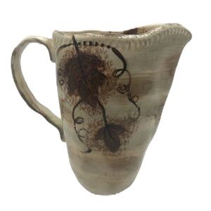 Dario Farrucci Designs Ceramic Pitcher Grapevine Theme With Handle